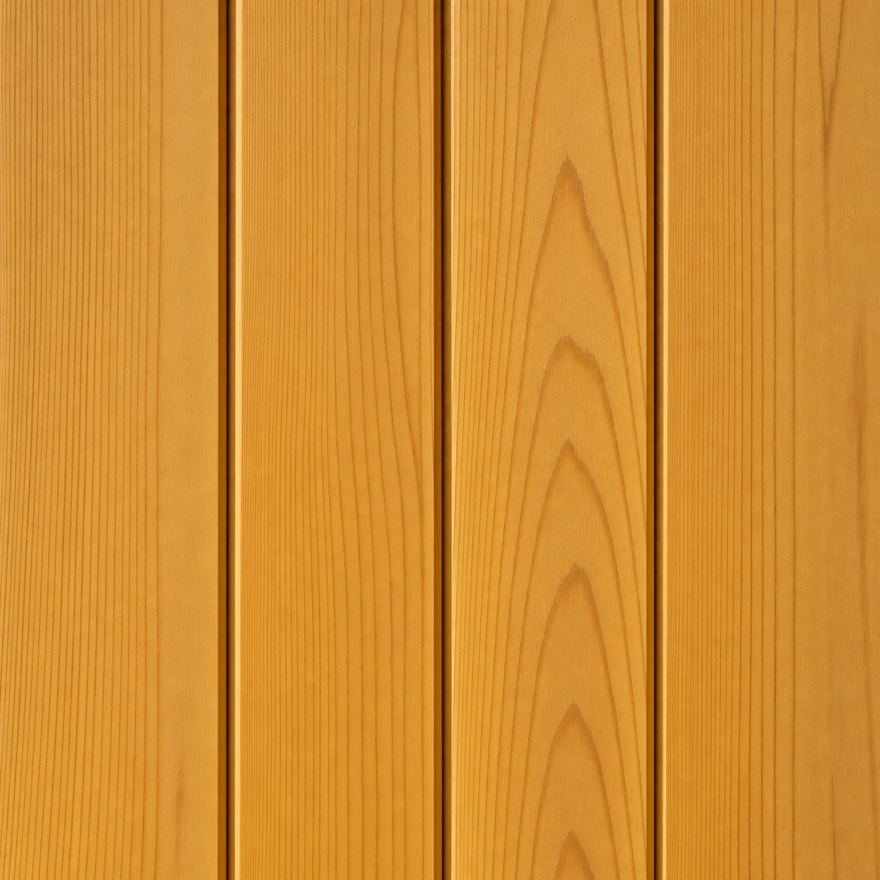 A panel of Western red cedar with warm honey tone and tight vertical grain.